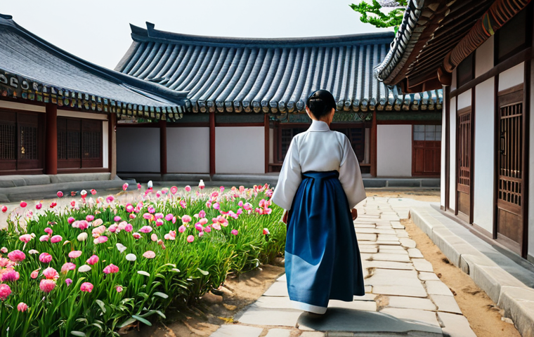 안동 하회마을 전통가옥 포토존 - "A panoramic view of Andong Hahoe Folk Village from Buyongdae Cliff, South Korea. The Nakdong River ...